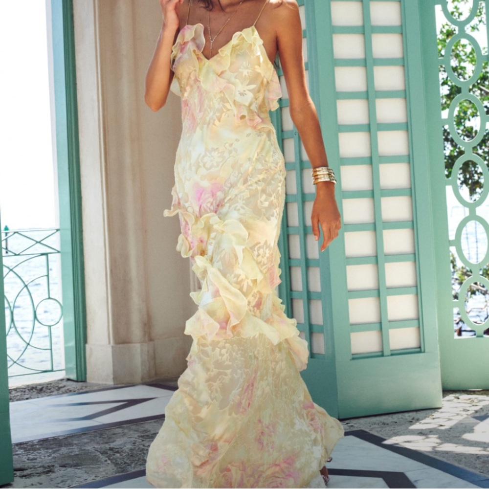 Love Shack Fancy - Rialto Floral Ruffle Maxi Dress